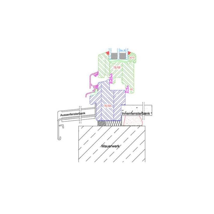 Holzfenster CAD Detailzeichnungen & Holzfenster Schnitte