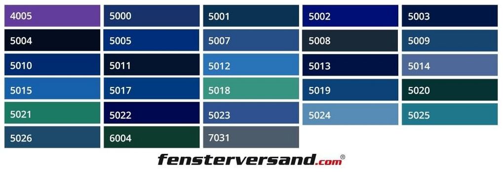 Blaue RAL-Farben Blaue RAL-Farben