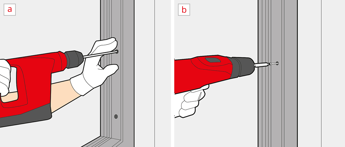 Rahmen der Hebeschiebetür mit der Wand verschrauben