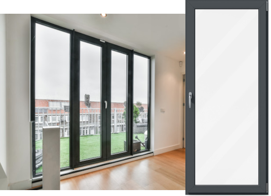 Kunststoff Balkontür in Anthrazit