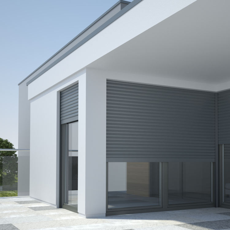 Balkontür mit Rollladen