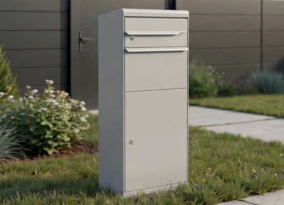 Paketbox in Weißaluminium