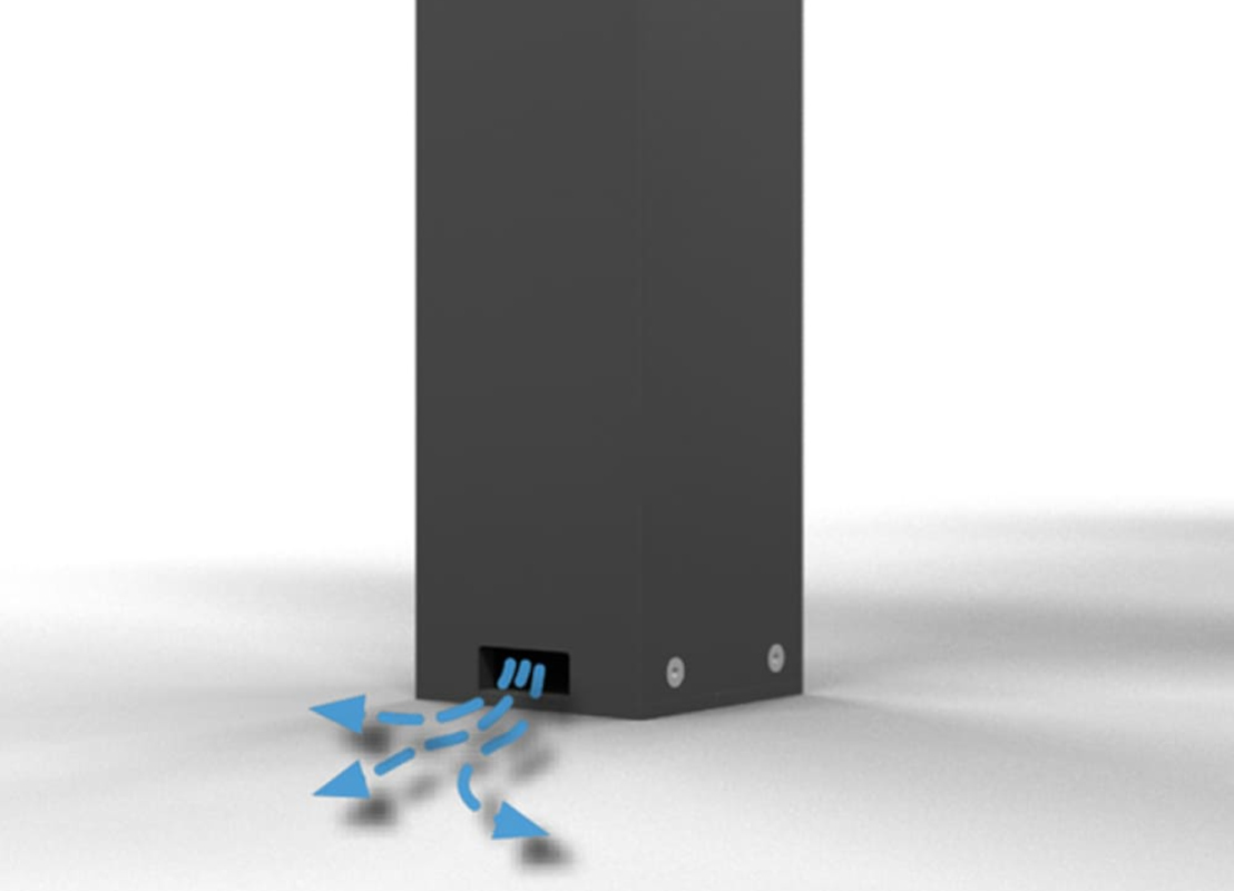 Entwässerungssystem im Pfosten