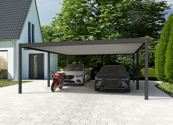Carport für Auto und Motorrad