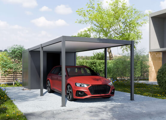Carport mit Abstellraum Beispiel