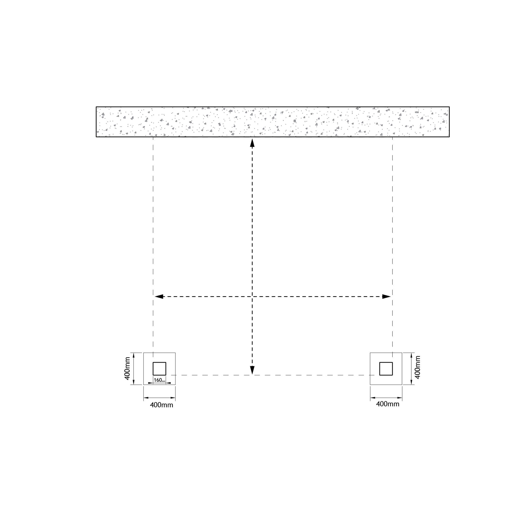 Pfosten und Beton Fundament Pfosten und Beton Fundament