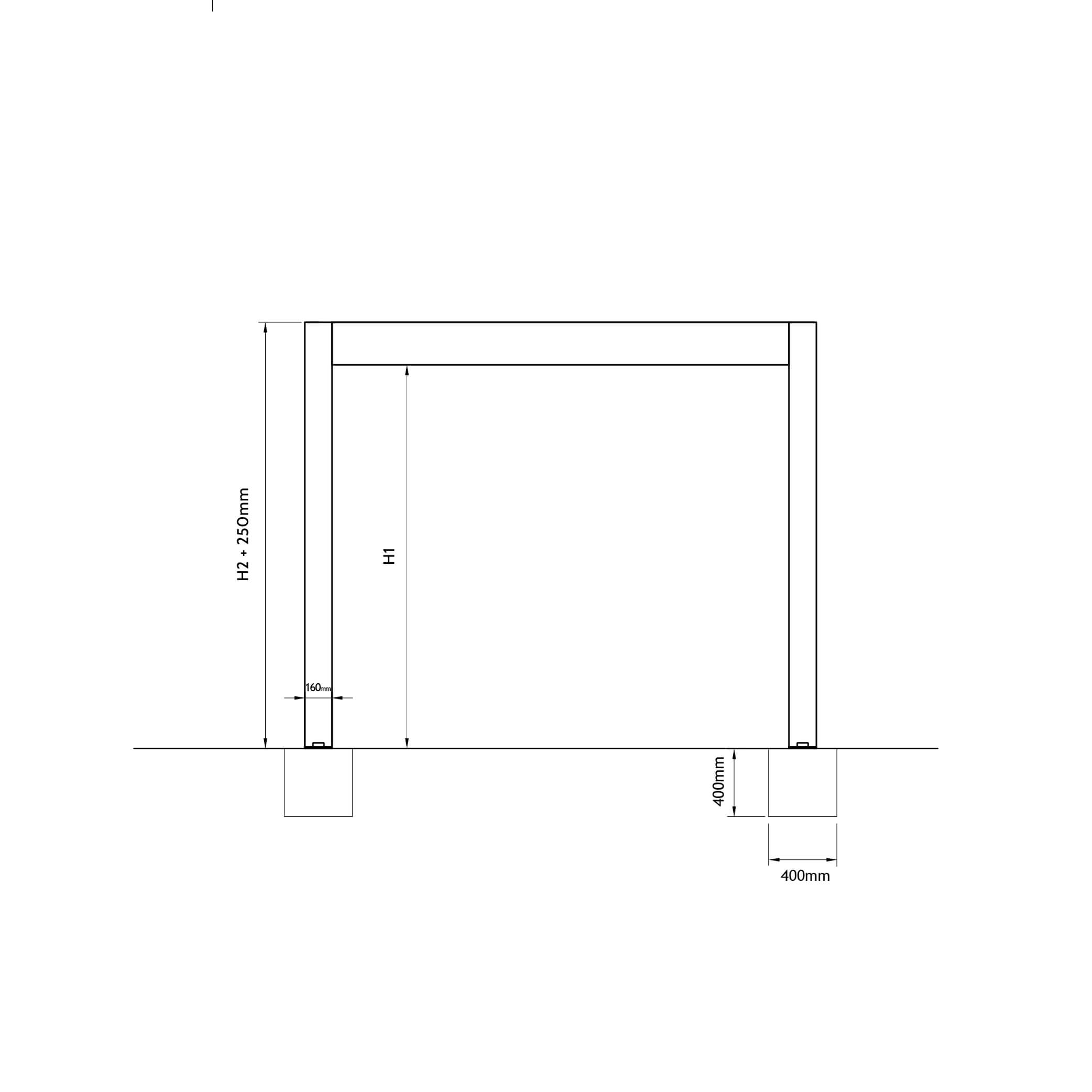 Durchgangshöhe und Beton Fundament Durchgangshöhe und Beton Fundament