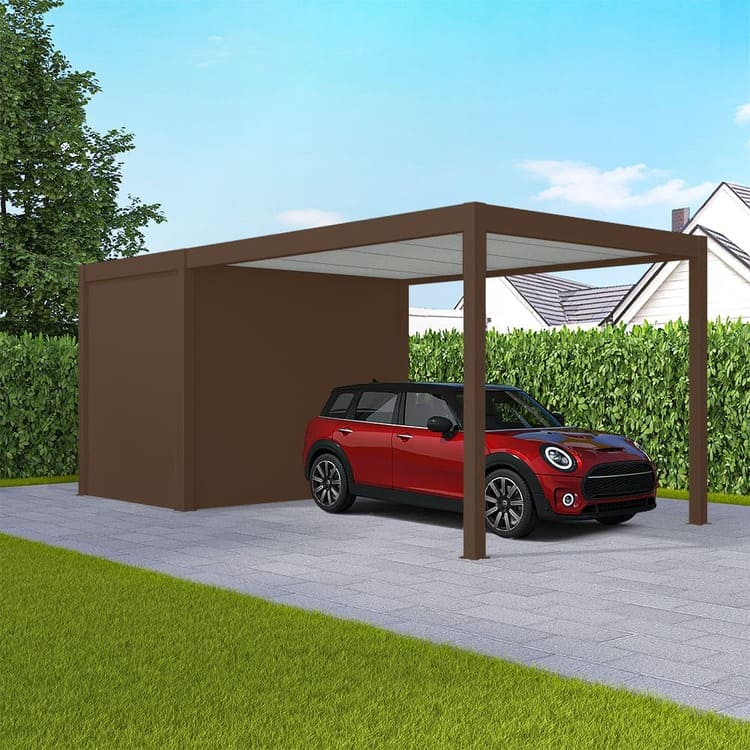 Carport mit Abstellraum Schokoladenbraun
