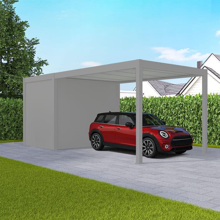 Carport mit Abstellraum Weißaluminium