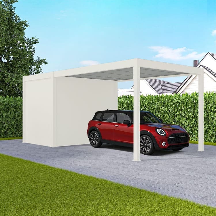 Carport mit Abstellraum Weiß