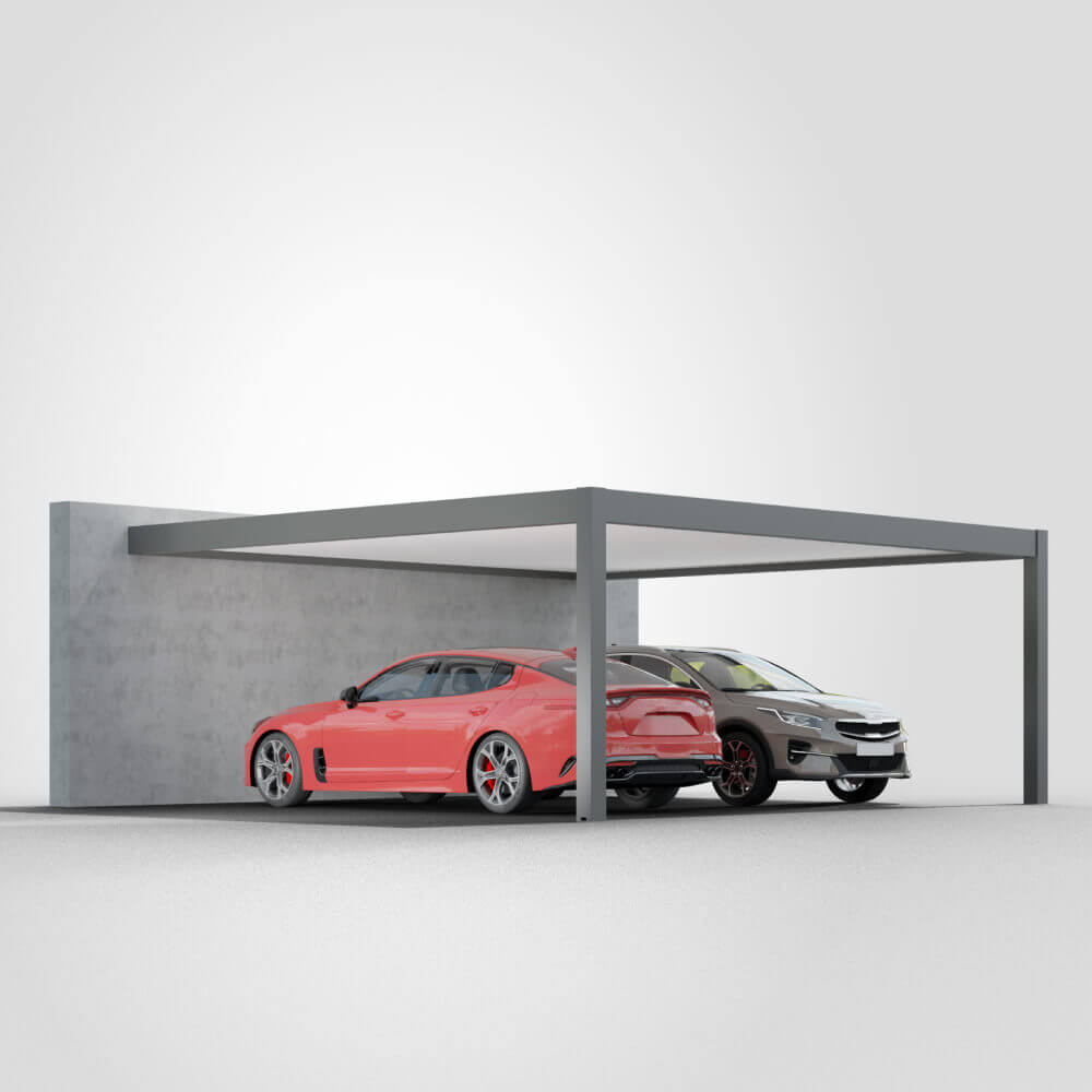 Anbaucarport für zwei Autos