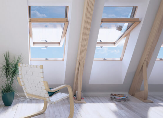 Dachfenster Slim Pine mit Schwingflügel