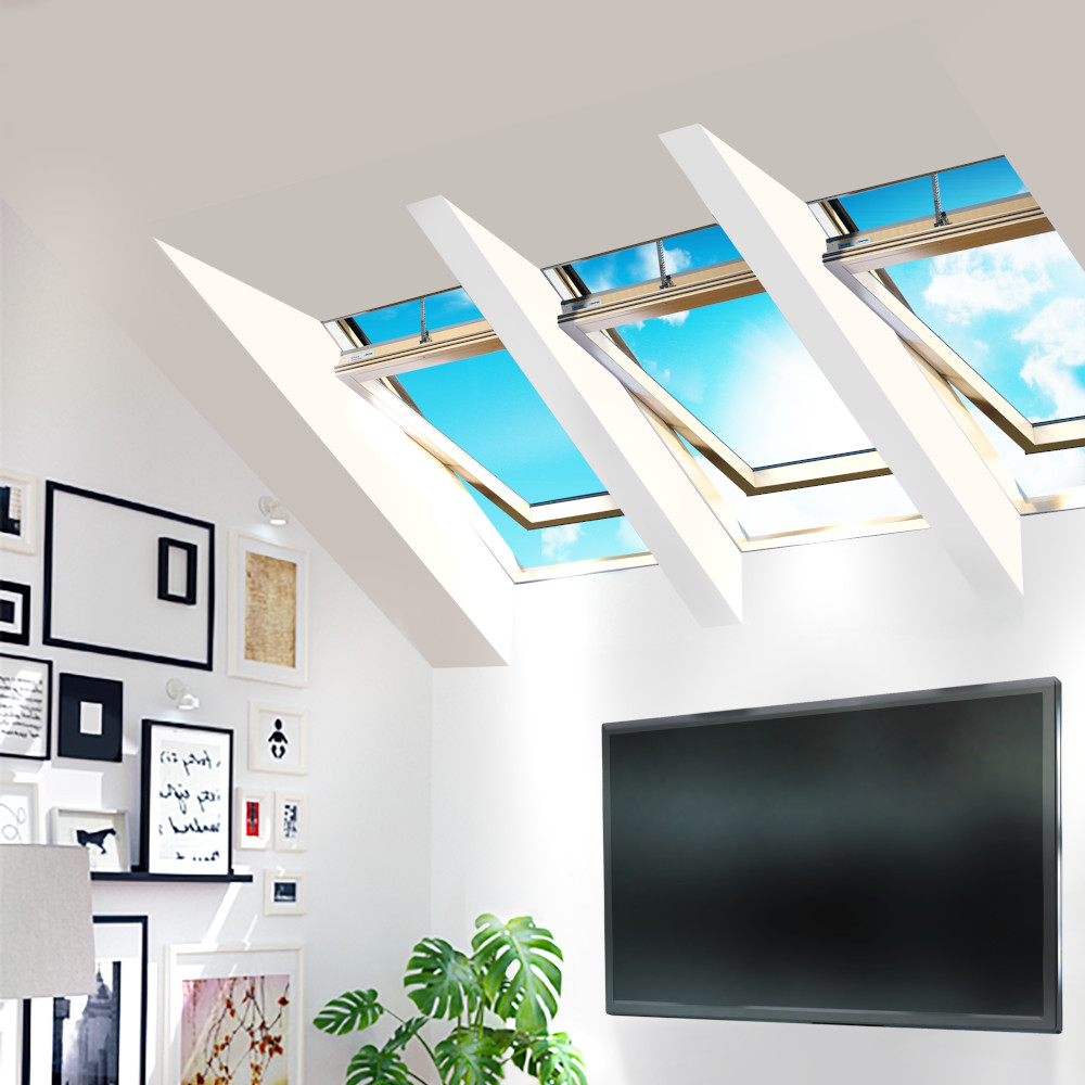 Elektrische Dachfenster im Wohnzimmer