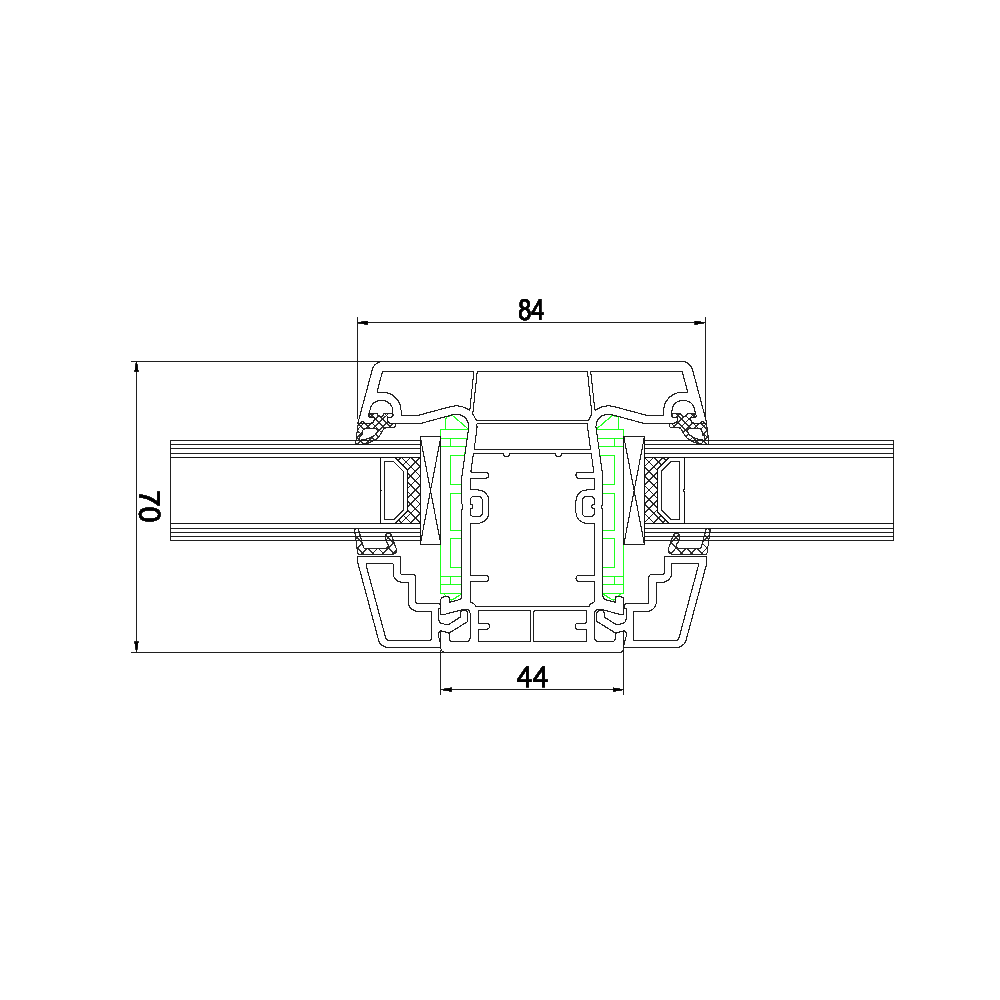 Glasteilende Sprosse 84mm