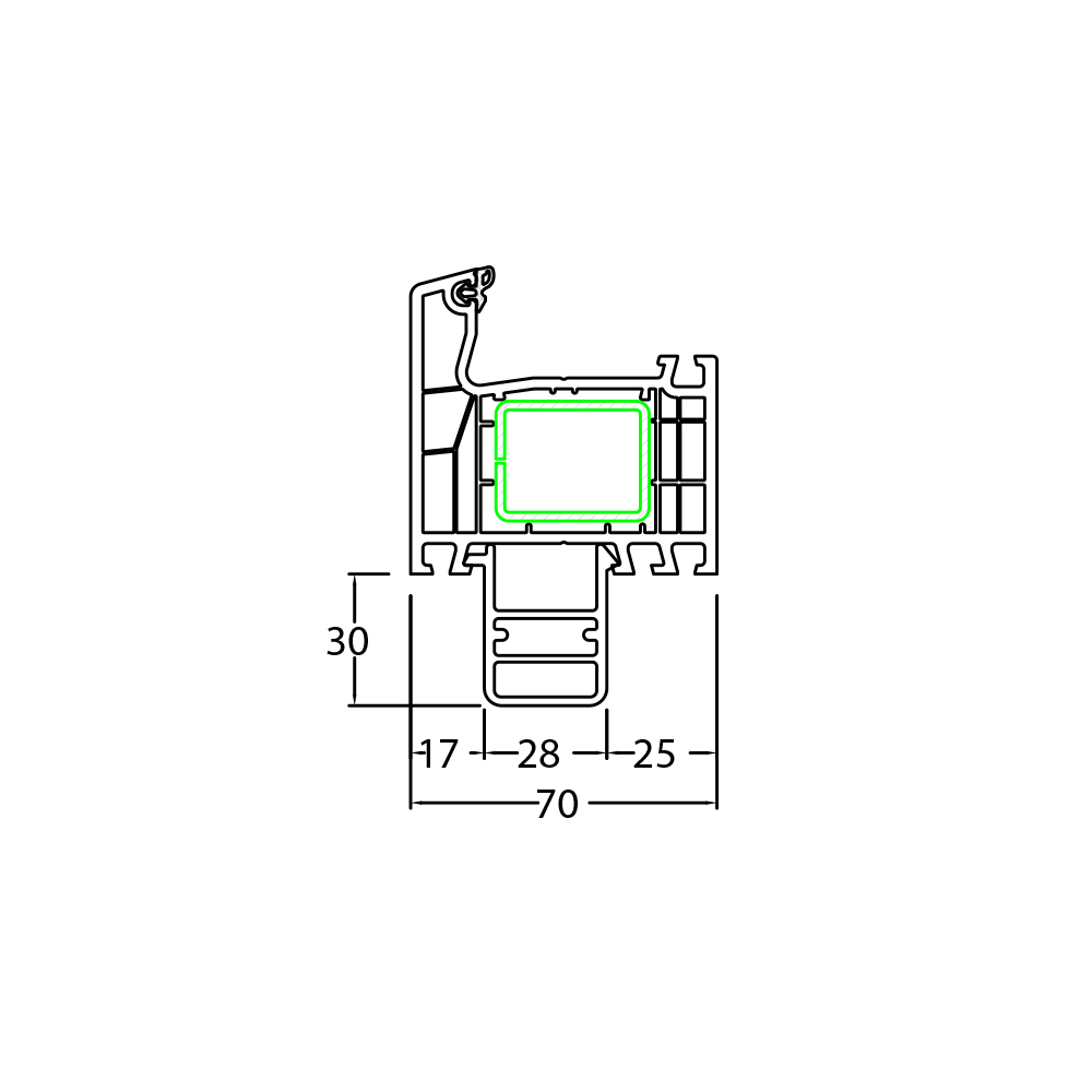 Fensterbankanschlussprofil Neubau 30mm