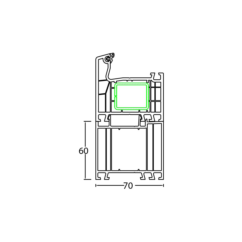 Rahmenverbreiterung 60mm