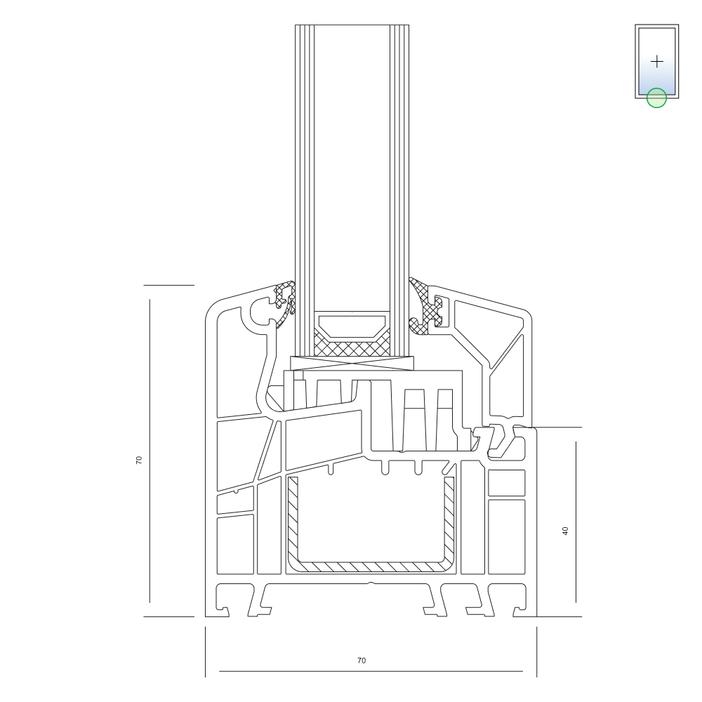 Ideal 5000 Festverglasung – Variante 2 