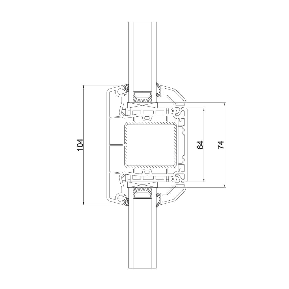 Glasteilende Sprosse 104mm – Variante 2