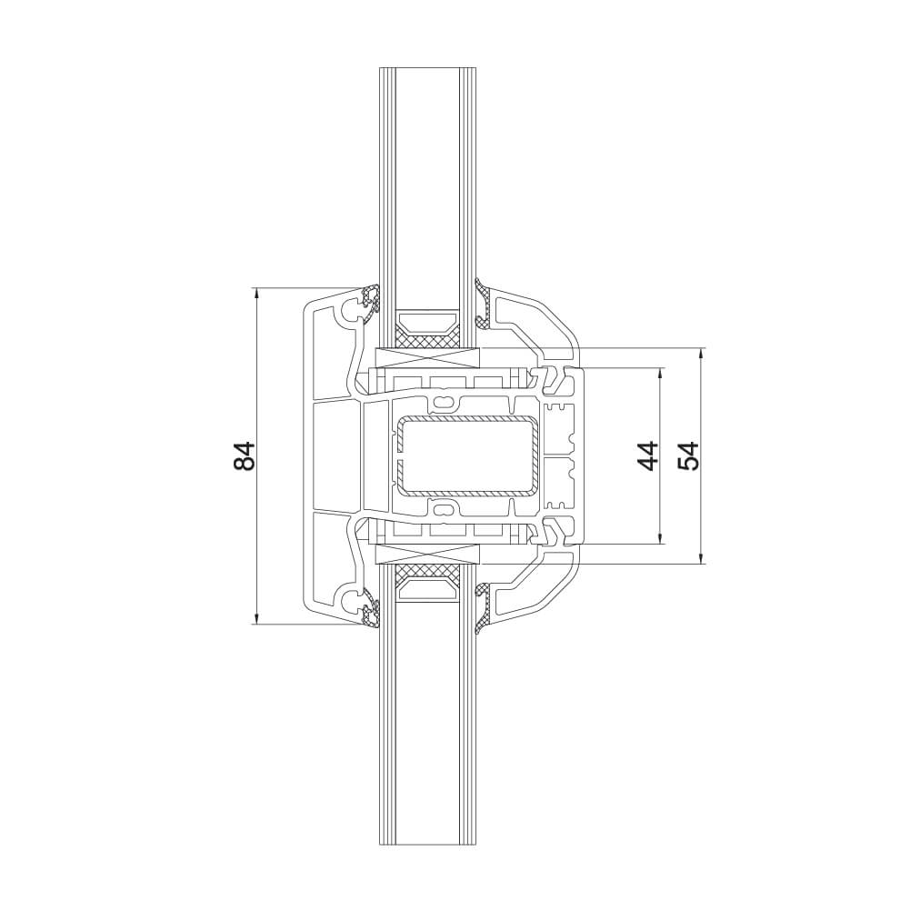 Glasteilende Sprosse 84mm – Variante 2