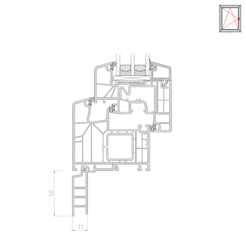 Fensterbankanschlussprofil Altbau 50mm