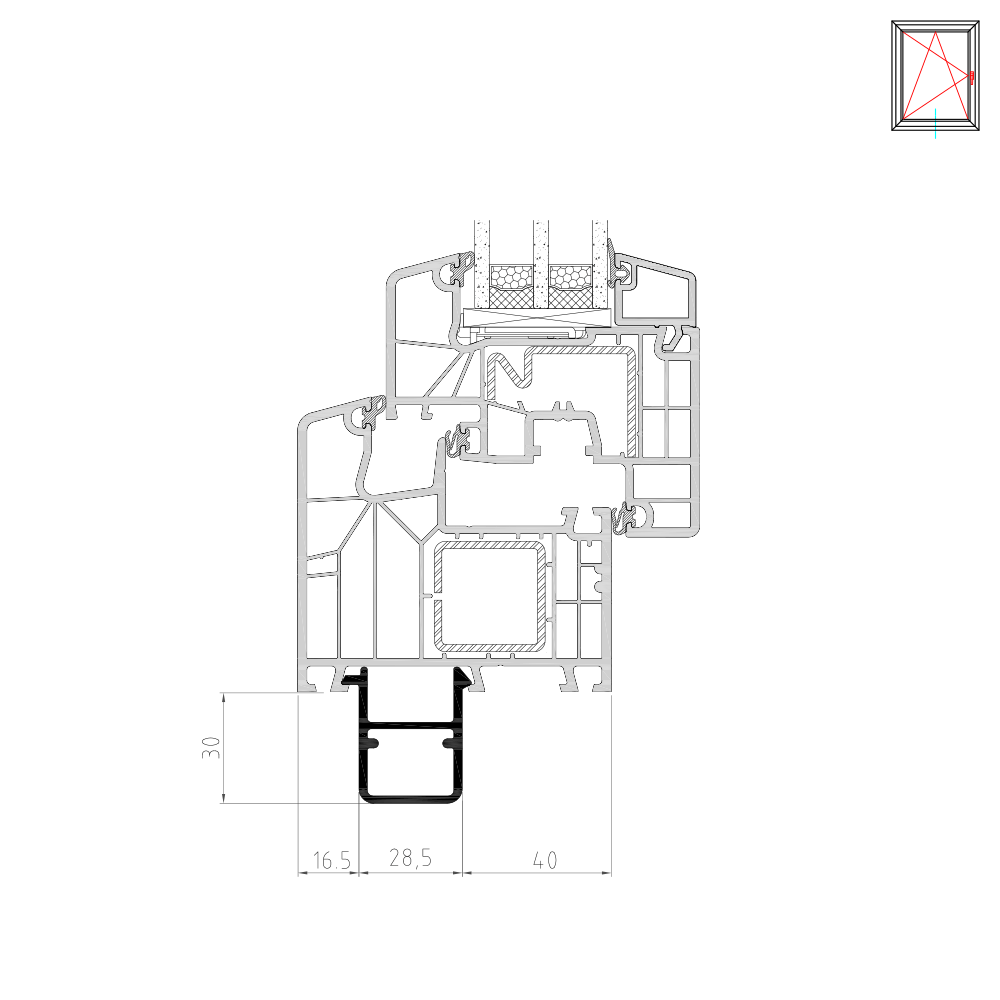 Fensterbankanschlussprofil Neubau 30mm