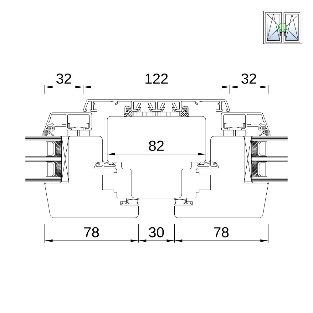 Idealu Classicline IV 68 Pfosten