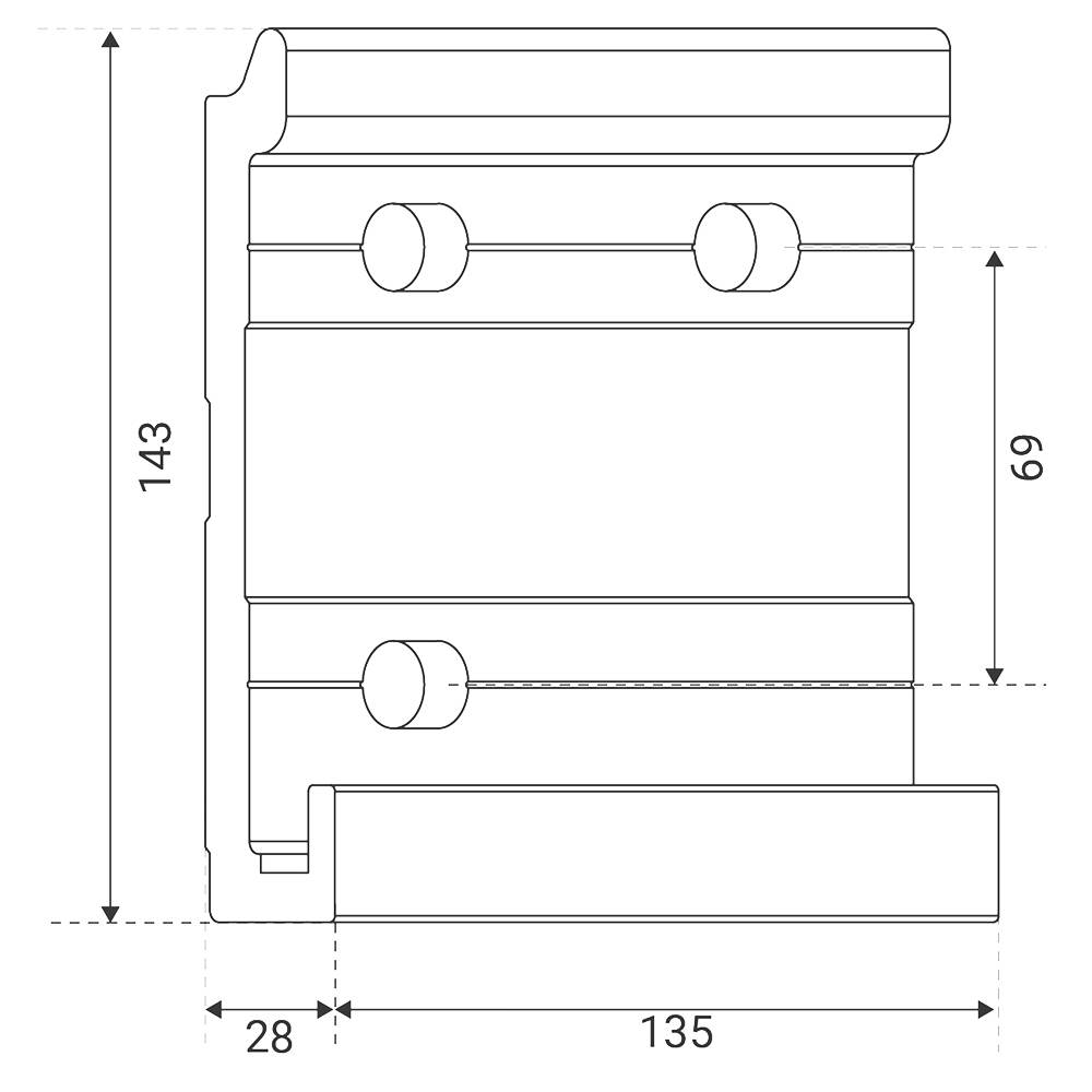 Markise Exklusiv: Wandmontage links (über 480 cm)