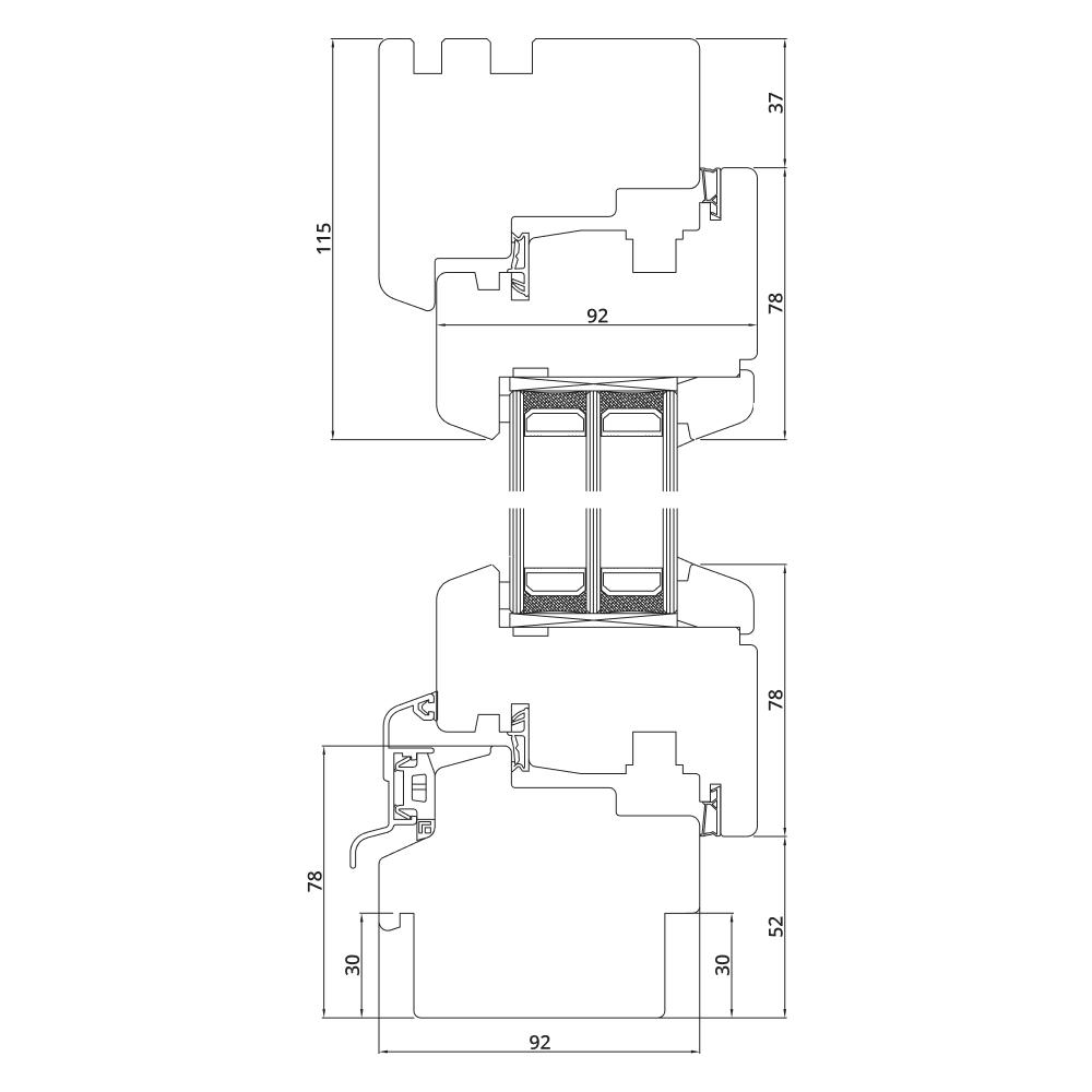 Holzfenster IV 92 Profilschnitt - Classic