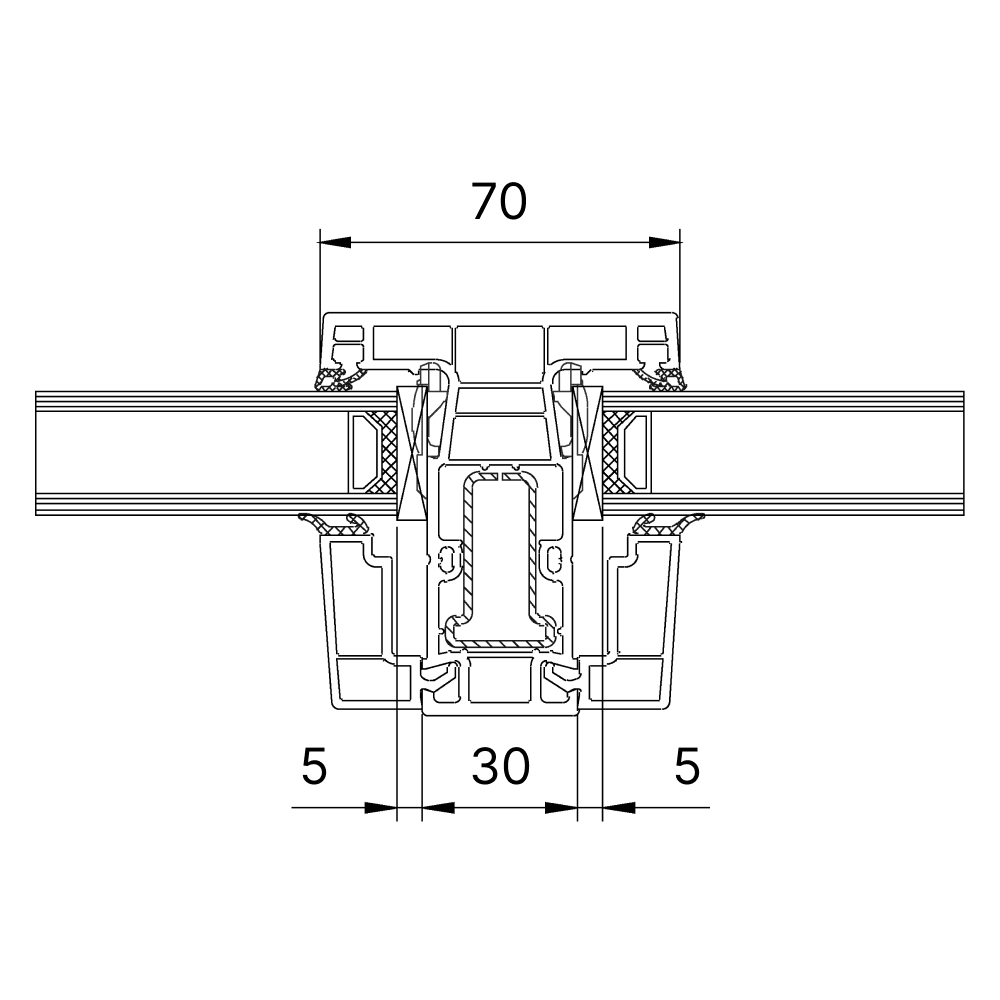 neo AD Glasteilende Sprosse 70 mm