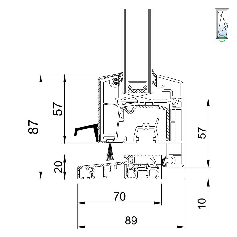 TwinSet 4000 - Balkontür mit Schwelle
