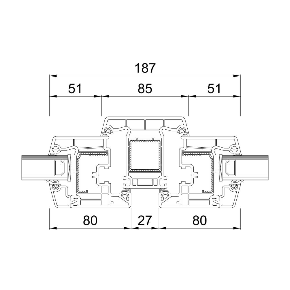 70 AD Fenster & Balkontür Flügel mit Pfosten 70 AD Fenster & Balkontür Flügel mit Pfosten