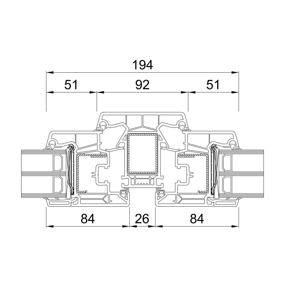 76 MD Fenster & Balkontür Dreh-Kipp mit Pfosten 76 MD Fenster & Balkontür Dreh-Kipp mit Pfosten