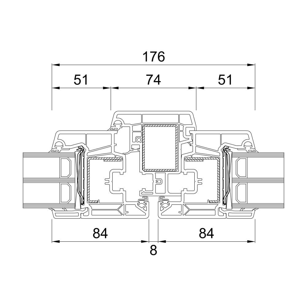 76 MD Fenster & Balkontür Dreh-Kipp / Dreh mit Stulp 76 MD Fenster & Balkontür Dreh-Kipp / Dreh mit Stulp