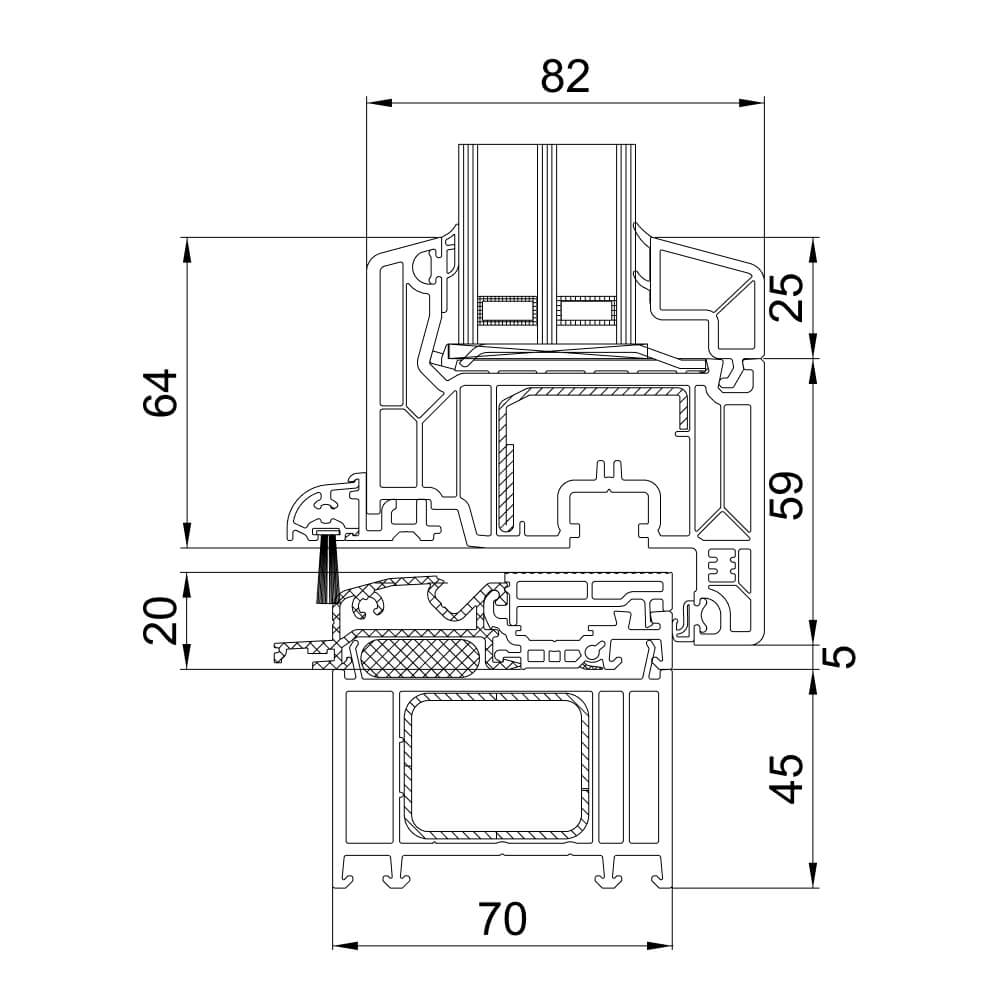 82 MD Balkontür mit flacher Schwelle 82 MD Balkontür mit flacher Schwelle