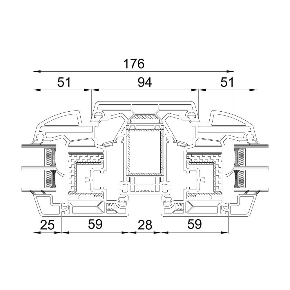 82 MD Passiv Fenster & Balkontür mit Pfosten 82 MD Passiv Fenster & Balkontür mit Pfosten