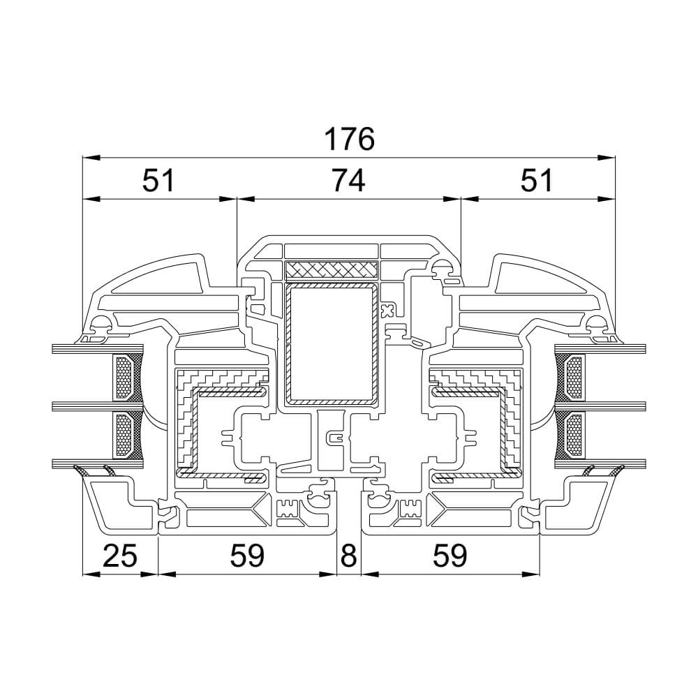 82 MD Passiv Fenster & Balkontür mit Stulp 82 MD Passiv Fenster & Balkontür mit Stulp
