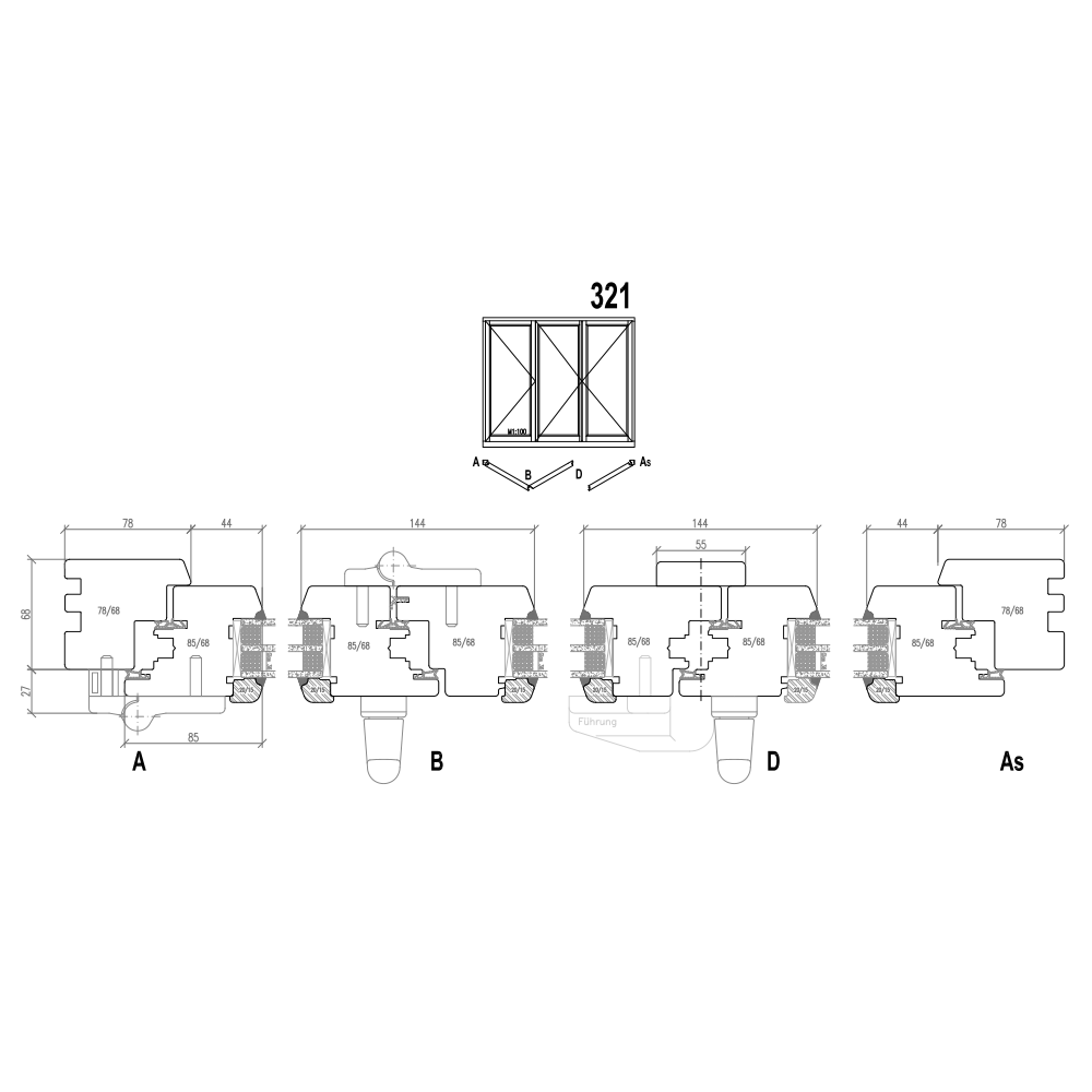 Holz Faltschiebetüren - Schema 321
