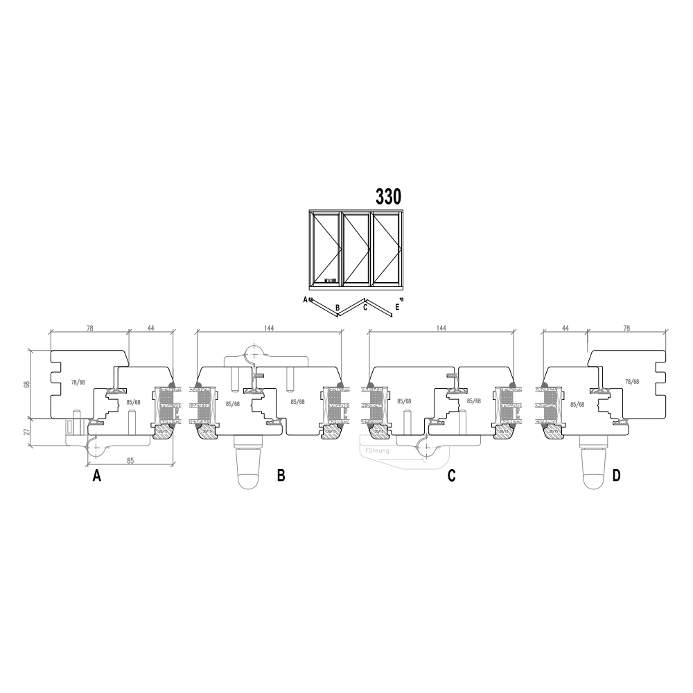 Holz Faltschiebetüren - Schema 330