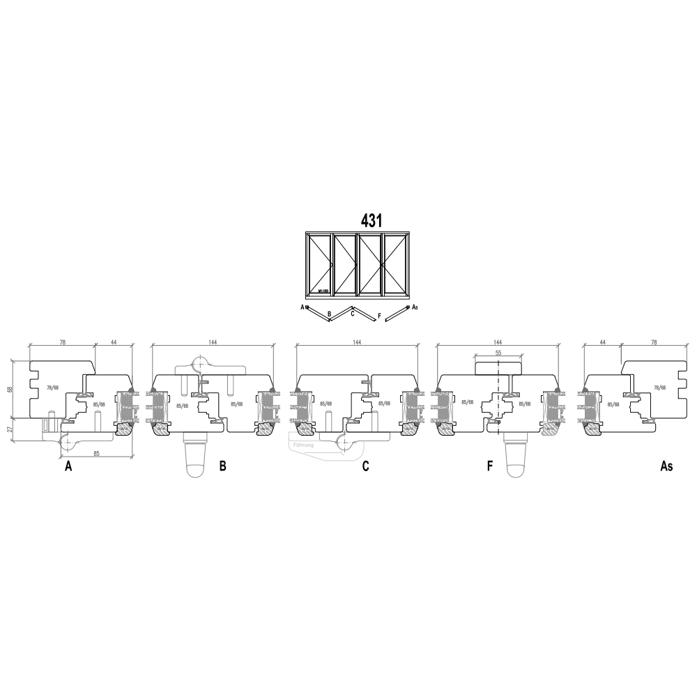 Holz Faltschiebetüren - Schema 431