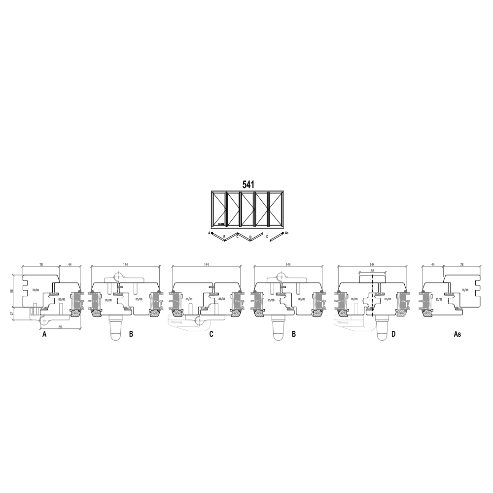 Holz Faltschiebetüren - Schema 541