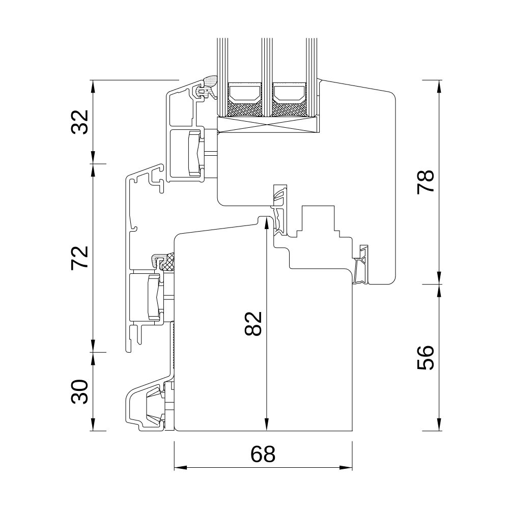 Idealu Classicline 68 - Profilschnitt