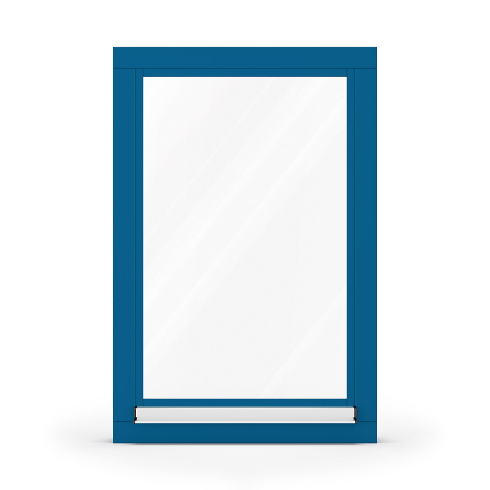 Fenster Signalblau