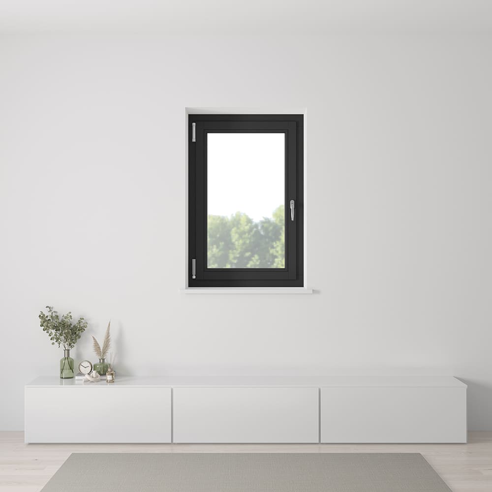Dreh-Kipp-Holzfenster in RAL 9005 - Einbausituation Innenansicht