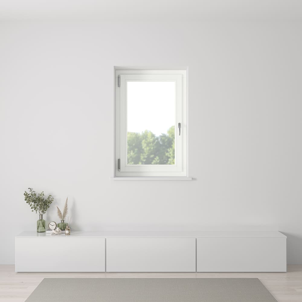 Dreh-Kipp-Holzfenster in RAL 9016 – Einbausituation Innenansicht