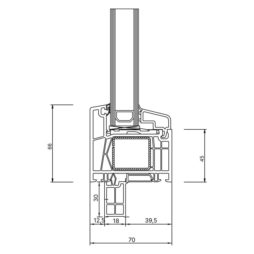 Fensterbankanschlussprofil Neubau 30mm Außenansicht