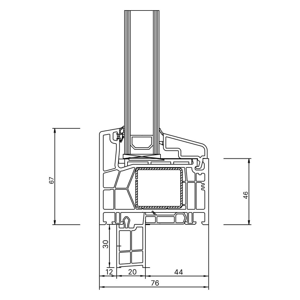 Fensterbankanschlussprofil Neubau 30mm Außenansicht