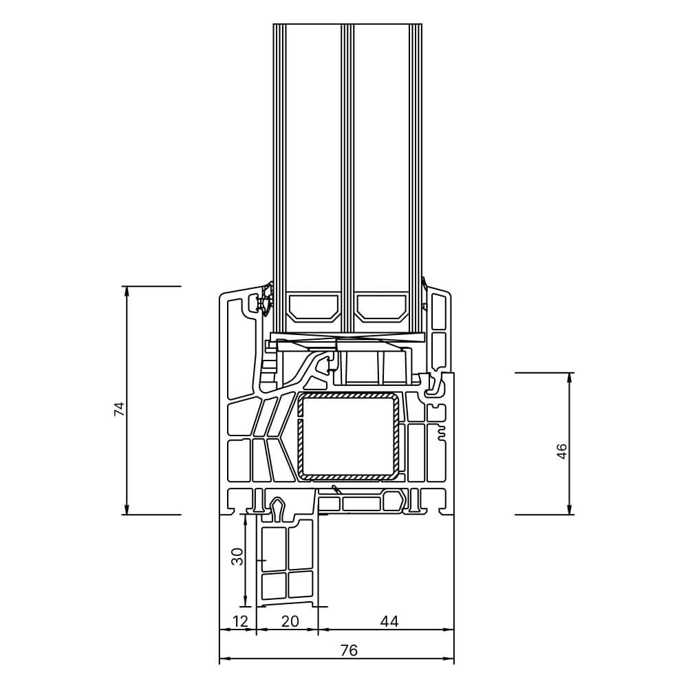 Fensterbankanschlussprofil Neubau 30mm Außenansicht