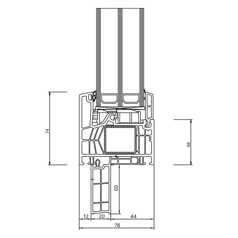 Fensterbankanschlussprofil Neubau 50mm Außenansicht