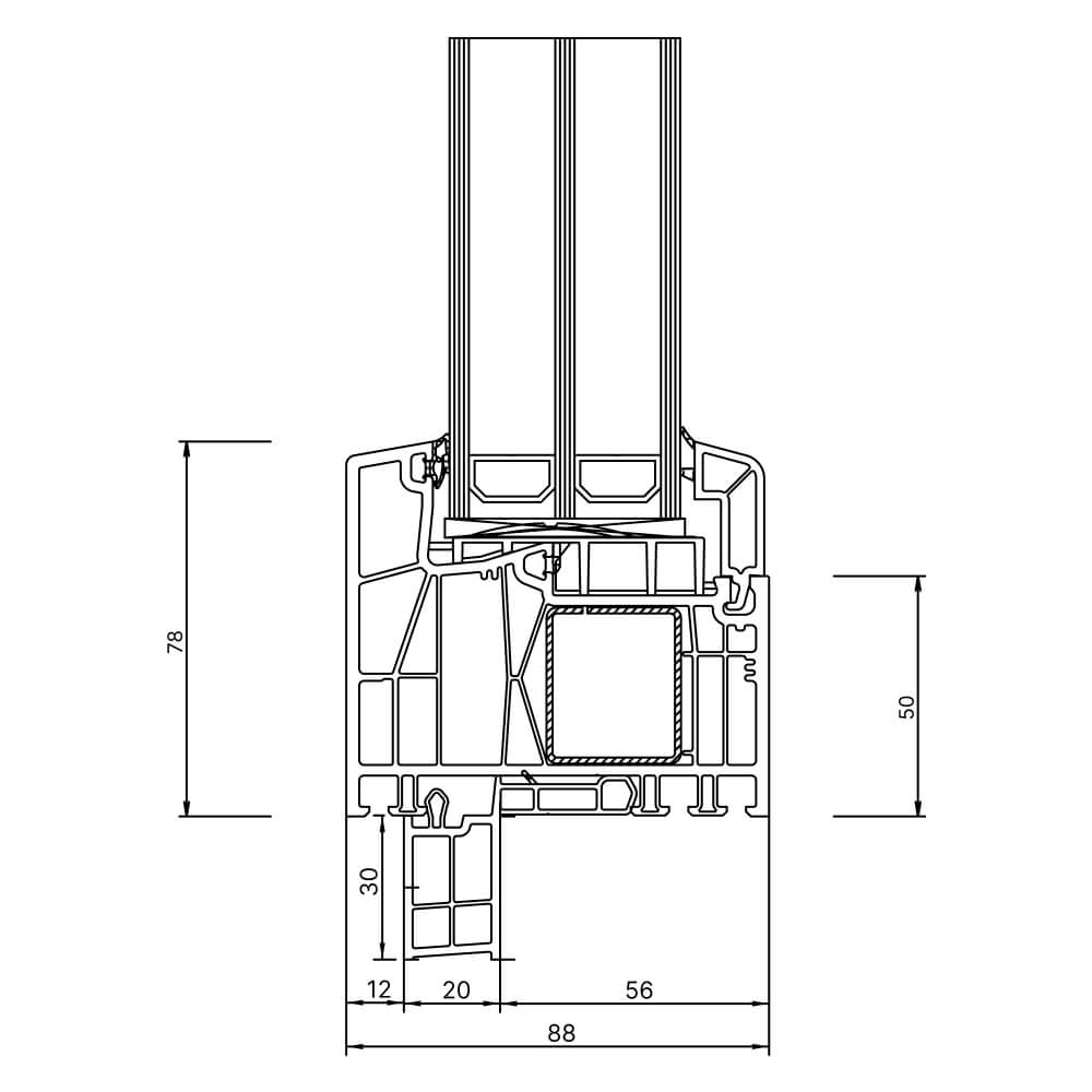 Fensterbankanschlussprofil Neubau 30mm Außenansicht