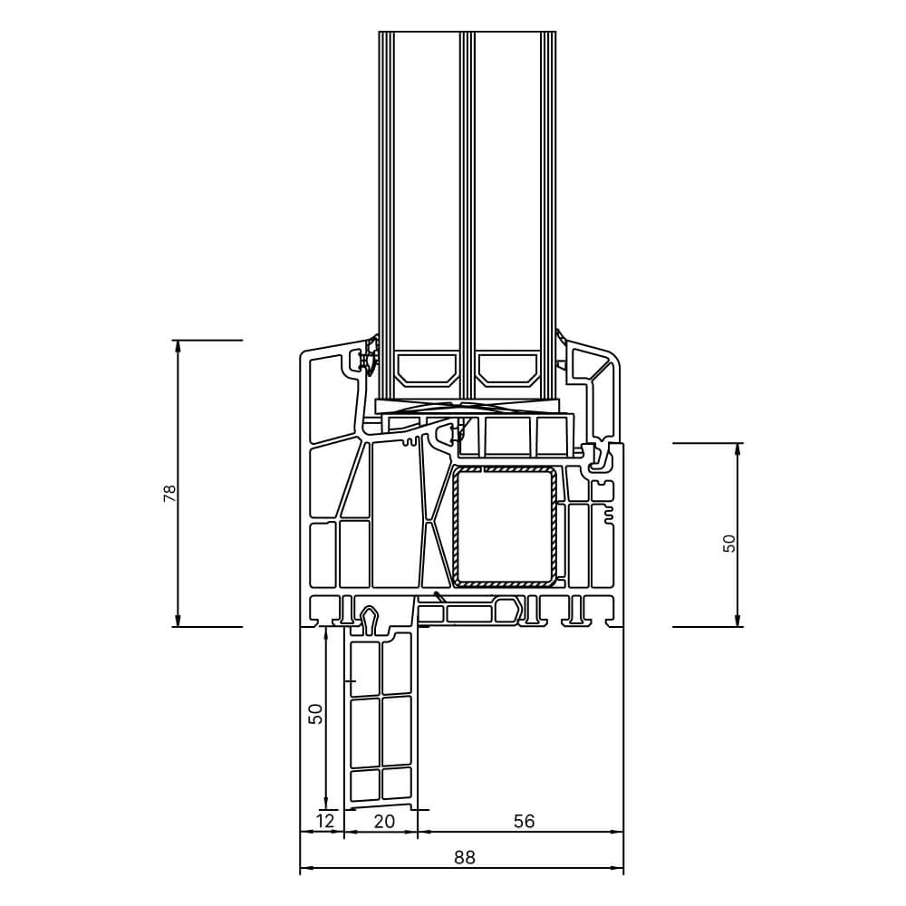 Fensterbankanschlussprofil Neubau 50mm Außenansicht